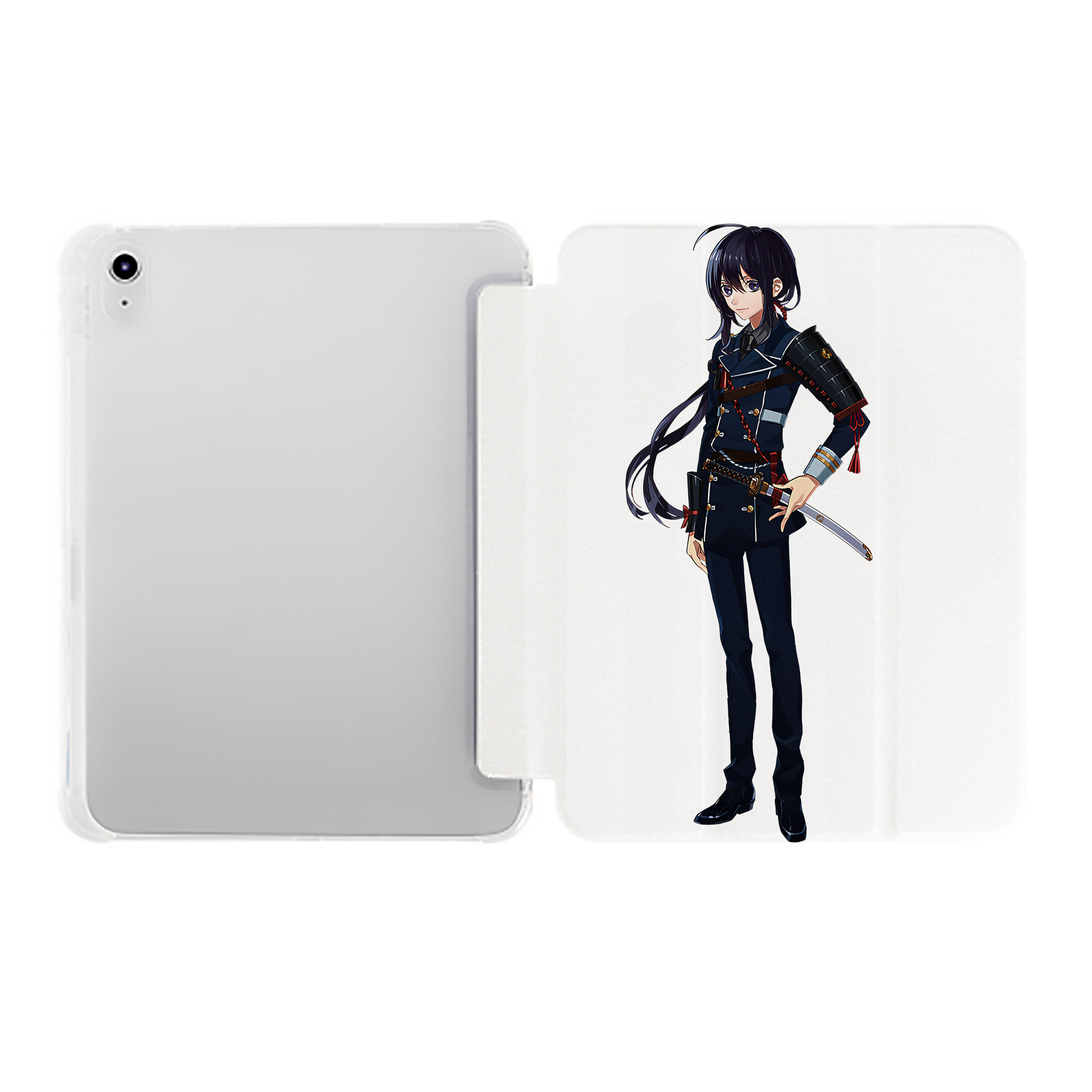 （画像用） 刀剣乱舞 Touken Ranbu IPad ケース ペン収納付き 三つ折りスタンド PUレザー×シリコン 対応機種9.5/10.5/10.9インチ